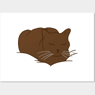 Loaf of Cat - brown Posters and Art